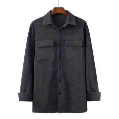 Men plus size jacket custom pattern logo embroidered corduroy oversize jacket with pockets,Shuliqi Apparel - Men's Clothing Wholesale Manufacturer,Men plus size jacket custom pattern logo embroidered corduroy oversize jacket with pockets