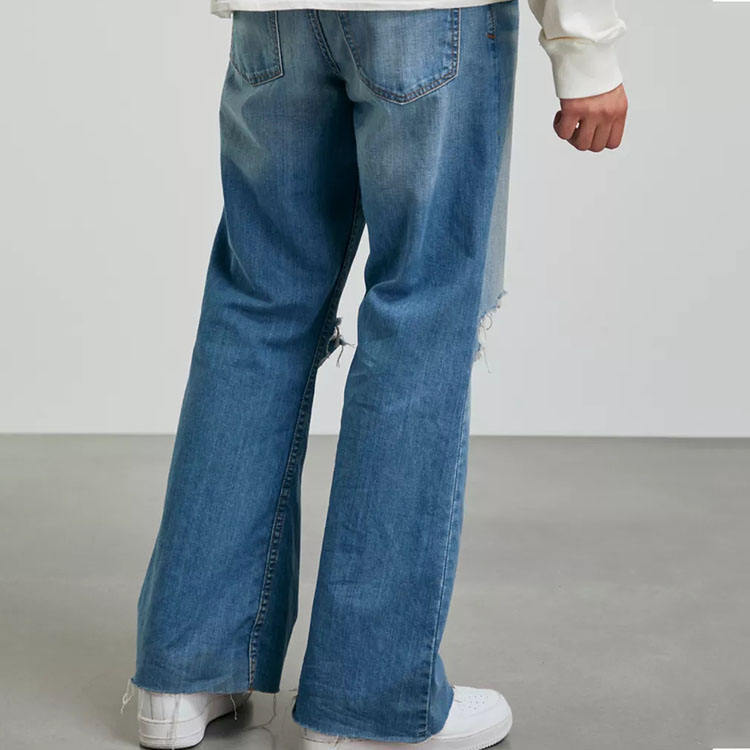 custom men ripped snow washed relaxed bell stylish exotic raw blue rags jeans,Shuliqi Apparel - Men's Clothing Wholesale Manufacturer,custom men ripped snow washed relaxed bell stylish exotic raw blue rags jeans | Wholesale Men's Apparel | OEM | Shuliqi