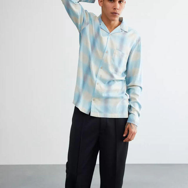 customized men plaid long shirt leisure shirt button fold collar slim fit casual shirt,Shuliqi Apparel - Men's Clothing Wholesale Manufacturer,customized men plaid long shirt leisure shirt button fold collar slim fit casual shirt | Wholesale Men's Apparel | OEM | Shuliqi