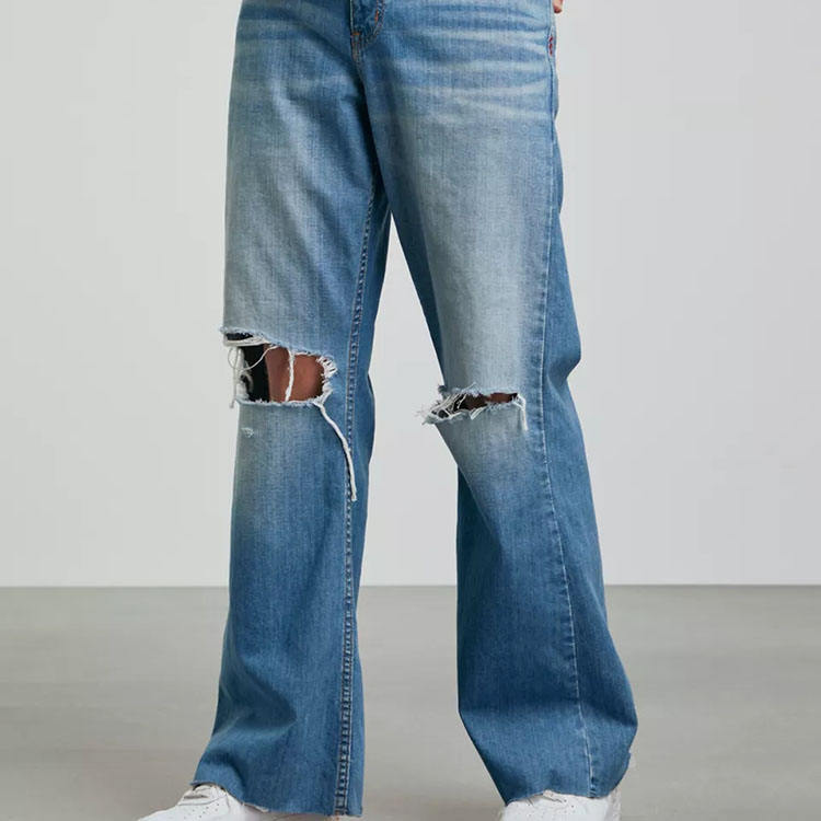custom men ripped snow washed relaxed bell stylish exotic raw blue rags jeans,Shuliqi Apparel - Men's Clothing Wholesale Manufacturer,custom men ripped snow washed relaxed bell stylish exotic raw blue rags jeans | Wholesale Men's Apparel | OEM | Shuliqi