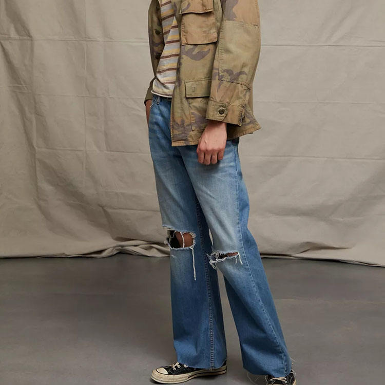 custom men ripped snow washed relaxed bell stylish exotic raw blue rags jeans,Shuliqi Apparel - Men's Clothing Wholesale Manufacturer,custom men ripped snow washed relaxed bell stylish exotic raw blue rags jeans | Wholesale Men's Apparel | OEM | Shuliqi