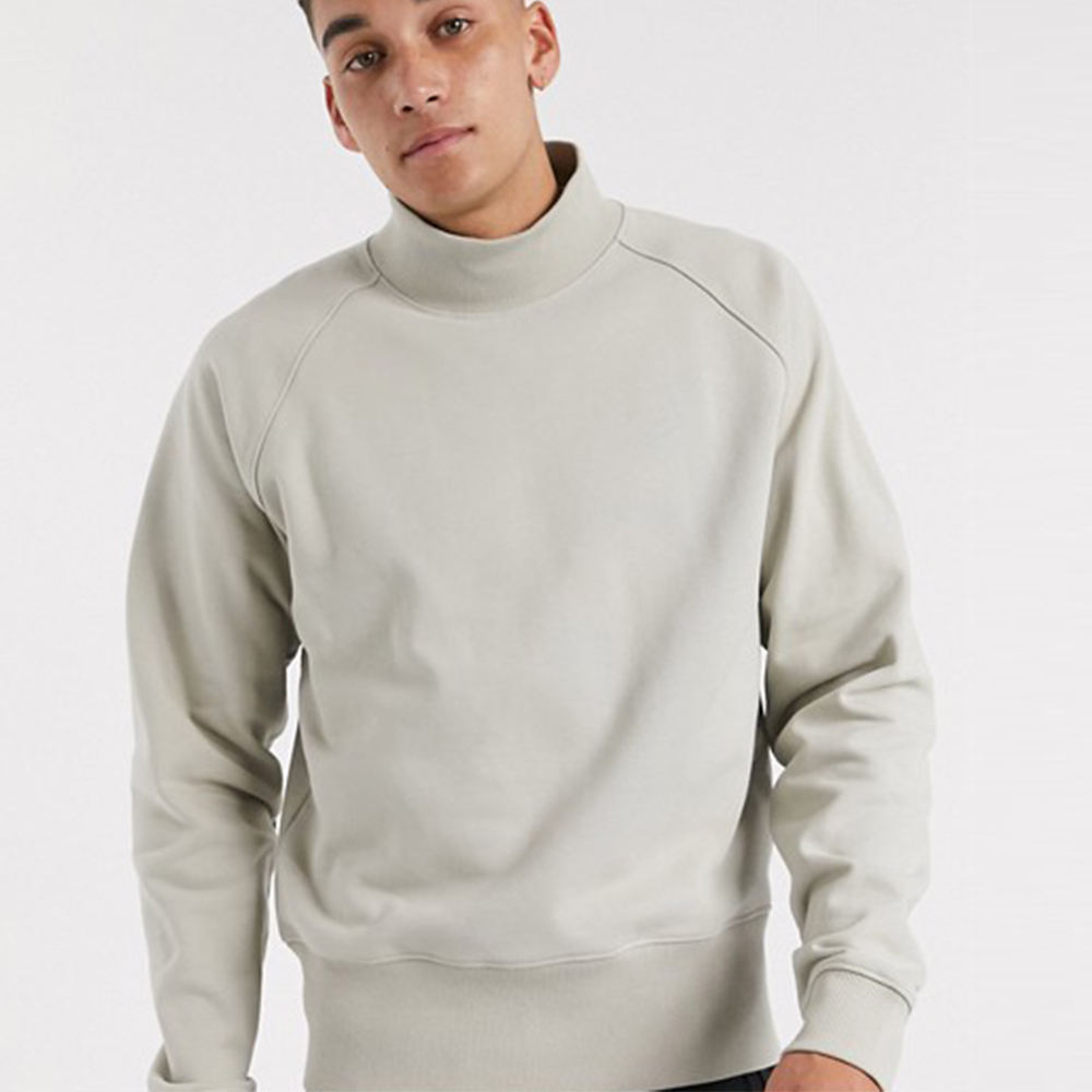 High Collar Raglan Sleeve Khaki Sweatshirt Customized Fabric Anti-shrink Blank Sweatshirts Men,Shuliqi Apparel - Men's Clothing Wholesale Manufacturer,High Collar Raglan Sleeve Khaki Sweatshirt Customized Fabric Anti-shrink Blank Sweatshirts Men