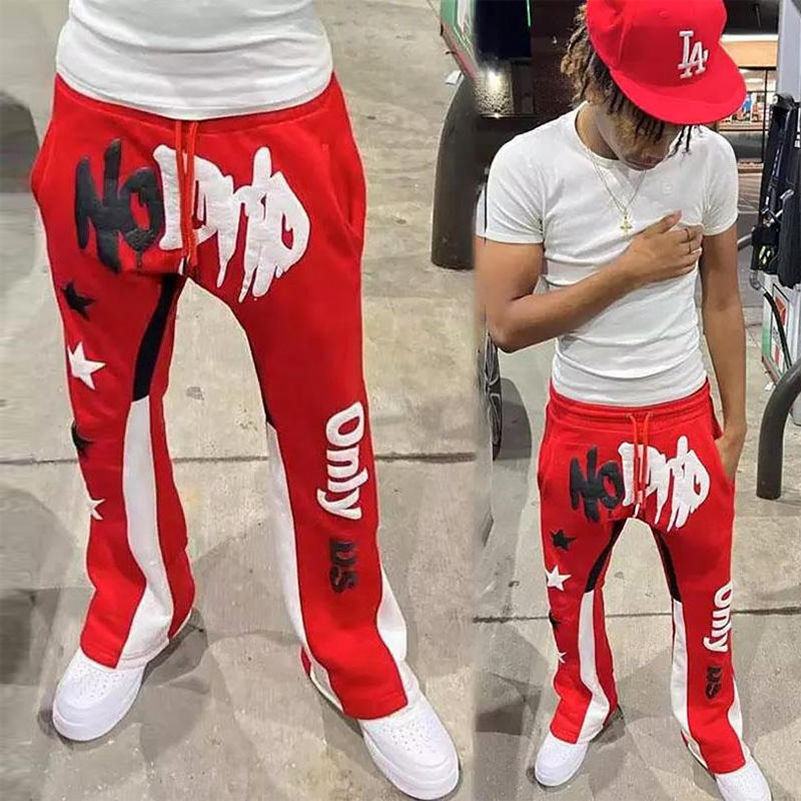 Streetwear Jogger Blank Puff Print High Quality Flair Heavyweight Custom Flared Sweatpants Men,Shuliqi Apparel - Men's Clothing Wholesale Manufacturer,Streetwear Jogger Blank Puff Print High Quality Flair Heavyweight Custom Flared Sweatpants Men