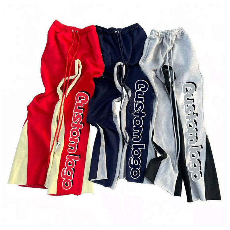 Streetwear Jogger Blank Puff Print High Quality Flair Heavyweight Custom Flared Sweatpants Men,Shuliqi Apparel - Men's Clothing Wholesale Manufacturer,Streetwear Jogger Blank Puff Print High Quality Flair Heavyweight Custom Flared Sweatpants Men