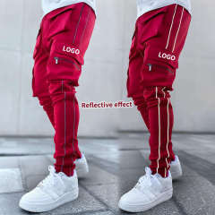 Custom Casual Straight Loose Pockets Cargo Pants skinny streetwear reflective jogger cargo pants for men,Shuliqi Apparel - Men's Clothing Wholesale Manufacturer,Custom Casual Straight Loose Pockets Cargo Pants skinny streetwear reflective jogger cargo pants for men