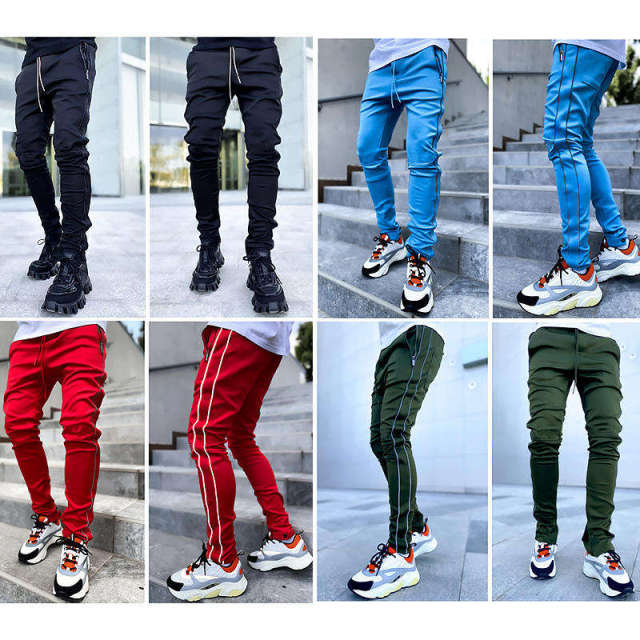 Custom Casual Straight Loose Pockets Cargo Pants skinny streetwear reflective jogger cargo pants for men,Shuliqi Apparel - Men's Clothing Wholesale Manufacturer,Custom Casual Straight Loose Pockets Cargo Pants skinny streetwear reflective jogger cargo pants for men