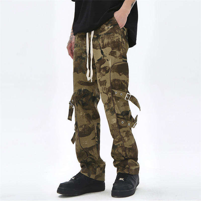 Custom Casual Straight Loose Pockets Cargo Pants Camouflage Camo Cargo Pants for Mens,Shuliqi Apparel - Men's Clothing Wholesale Manufacturer,Custom Casual Straight Loose Pockets Cargo Pants Camouflage Camo Cargo Pants for Mens