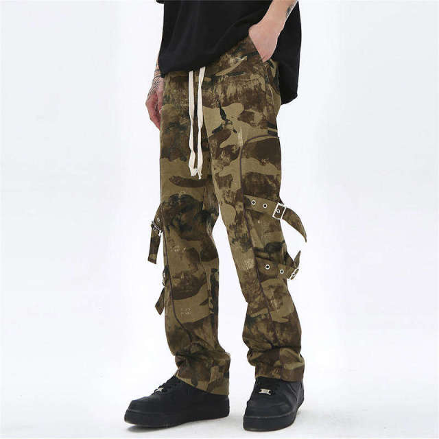 Custom Casual Straight Loose Pockets Cargo Pants Camouflage Camo Cargo Pants for Mens,Shuliqi Apparel - Men's Clothing Wholesale Manufacturer,Custom Casual Straight Loose Pockets Cargo Pants Camouflage Camo Cargo Pants for Mens