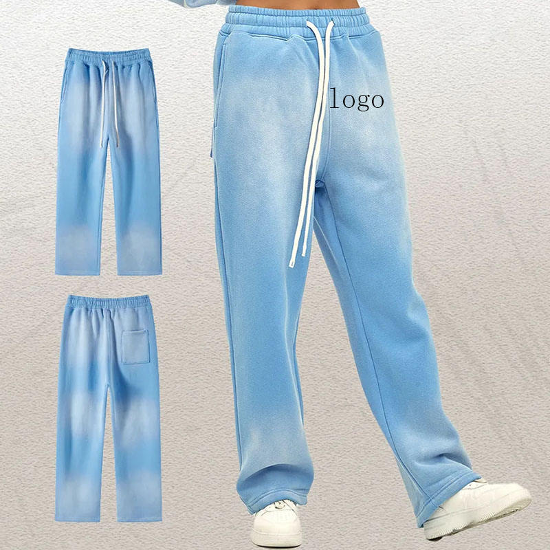 Men Stacked Pants Custom 400 gsm 100% Cotton Raw Hem Cut Edge Loose Trouser Sun Faded Acid Wash Flare Sweatpants,Shuliqi Apparel - Men's Clothing Wholesale Manufacturer,Men Stacked Pants Custom 400 gsm 100% Cotton Raw Hem Cut Edge Loose Trouser Sun Faded Acid Wash Flare Sweatpants