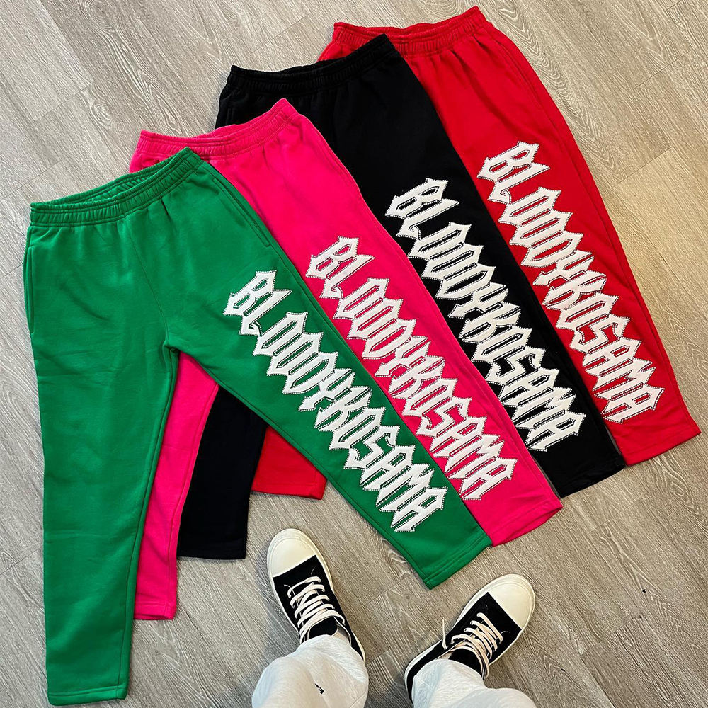 High weight 100% cotton 4-color basic design Hot drill heat transfer print casual slim-fit men's ropeless tracksuit pants,Shuliqi Apparel - Men's Clothing Wholesale Manufacturer,High weight 100% cotton 4-color basic design Hot drill heat transfer print casual slim-fit men's ropeless tracksuit pants