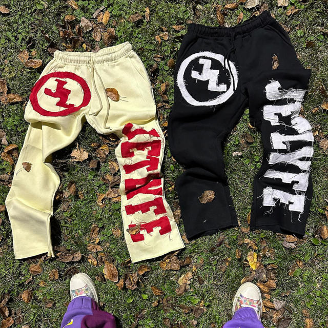 Customized Printing Vintage Applique Embroidery Sweat Pants Mens unisex Terry Cotton Casual Straight Leg Winter,Shuliqi Apparel - Men's Clothing Wholesale Manufacturer,Customized Printing Vintage Applique Embroidery Sweat Pants Mens unisex Terry Cotton Casual Straight Leg Winter