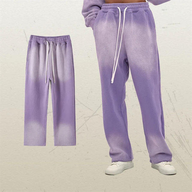 Men Stacked Pants Custom 400 gsm 100% Cotton Raw Hem Cut Edge Loose Trouser Sun Faded Acid Wash Flare Sweatpants,Shuliqi Apparel - Men's Clothing Wholesale Manufacturer,Men Stacked Pants Custom 400 gsm 100% Cotton Raw Hem Cut Edge Loose Trouser Sun Faded Acid Wash Flare Sweatpants