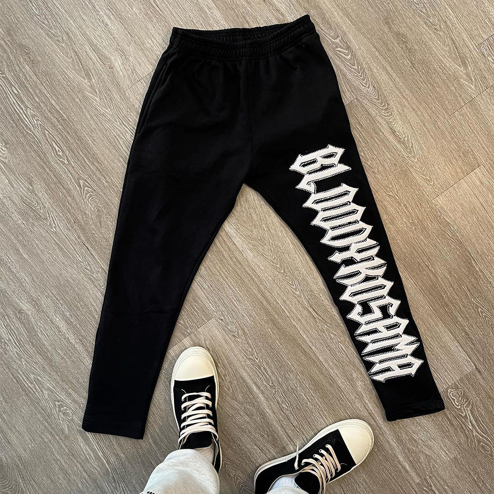 High weight 100% cotton 4-color basic design Hot drill heat transfer print casual slim-fit men's ropeless tracksuit pants,Shuliqi Apparel - Men's Clothing Wholesale Manufacturer,High weight 100% cotton 4-color basic design Hot drill heat transfer print casual slim-fit men's ropeless tracksuit pants