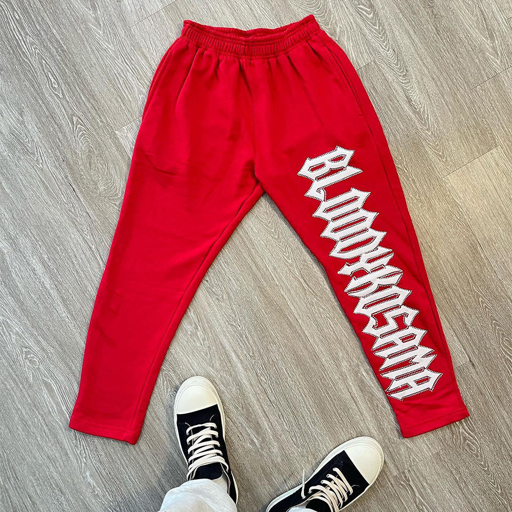 High weight 100% cotton 4-color basic design Hot drill heat transfer print casual slim-fit men's ropeless tracksuit pants,Shuliqi Apparel - Men's Clothing Wholesale Manufacturer,High weight 100% cotton 4-color basic design Hot drill heat transfer print casual slim-fit men's ropeless tracksuit pants