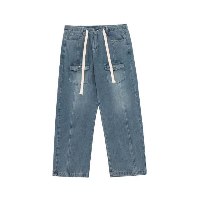 multi-pocket Trousers custom loose fit pants hip hop stylish high quality vintage faded effect baggy wide leg jeans for men,Shuliqi Apparel - Men's Clothing Wholesale Manufacturer,multi-pocket Trousers custom loose fit pants hip hop stylish high quality vintage faded effect baggy wide leg jeans for men