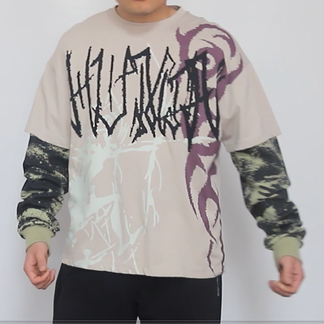 Streetwear Custom Graphic Logo Printing Oversized Men's Tshirt Double Layer Long Sleeve T-Shirt For Men,Shuliqi Apparel - Men's Clothing Wholesale Manufacturer,Streetwear Custom Graphic Logo Printing Oversized Men's Tshirt Double Layer Long Sleeve T-Shirt For Men