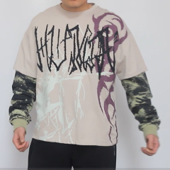 Streetwear Custom Graphic Logo Printing Oversized Men's Tshirt Double Layer Long Sleeve T-Shirt For Men,Shuliqi Apparel - Men's Clothing Wholesale Manufacturer,Streetwear Custom Graphic Logo Printing Oversized Men's Tshirt Double Layer Long Sleeve T-Shirt For Men