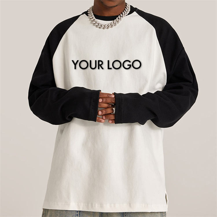 Wholesale Organic Cotton Long Sleeve Oversized T-Shirt Custom Logo Color Matching Raglan Sleeve Blank T-Shirts,Shuliqi Apparel - Men's Clothing Wholesale Manufacturer,Wholesale Organic Cotton Long Sleeve Oversized T-Shirt Custom Logo Color Matching Raglan Sleeve Blank T-Shirts