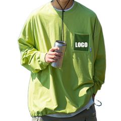 Wholesale Solid Color Sunscreen Long Sleeved T-Shirt Unisex Custom Oversized T Shirt For Men With Front Pocket,Shuliqi Apparel - Men's Clothing Wholesale Manufacturer,Wholesale Solid Color Sunscreen Long Sleeved T-Shirt Unisex Custom Oversized T Shirt For Men With Front Pocket