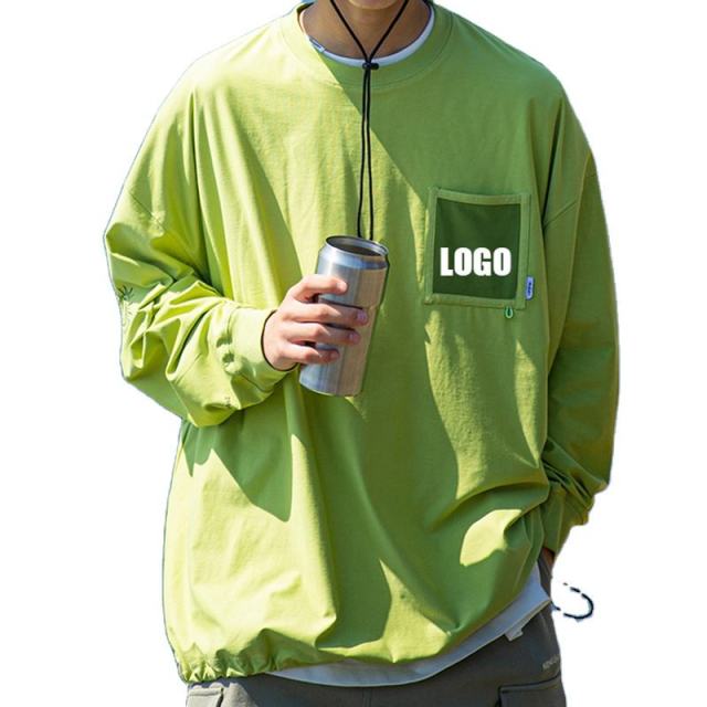 Wholesale Solid Color Sunscreen Long Sleeved T-Shirt Unisex Custom Oversized T Shirt For Men With Front Pocket,Shuliqi Apparel - Men's Clothing Wholesale Manufacturer,Wholesale Solid Color Sunscreen Long Sleeved T-Shirt Unisex Custom Oversized T Shirt For Men With Front Pocket