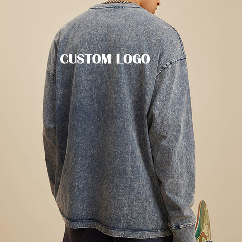 Fashion Custom Logo Printed Vintage Acid Wash T-Shirt 100% Cotton Hip Hop Long Sleeve Blank T-Shirt,Shuliqi Apparel - Men's Clothing Wholesale Manufacturer,Fashion Custom Logo Printed Vintage Acid Wash T-Shirt 100% Cotton Hip Hop Long Sleeve Blank T-Shirt