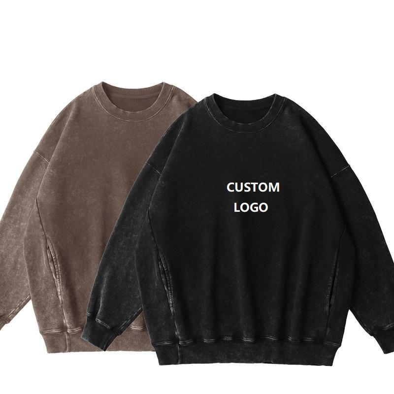 Wholesale Vintage Oversized Sweatshirt Fashion Custom Heavy Weight Cotton Washed Crewneck Sweatshirt,Shuliqi Apparel - Men's Clothing Wholesale Manufacturer,Wholesale Vintage Oversized Sweatshirt Fashion Custom Heavy Weight Cotton Washed Crewneck Sweatshirt