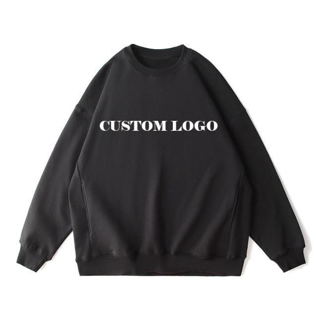 Street Wear Plus Size Sweatshirts Custom Embroidered Logo Heavyweight Oversized French Terry Crewneck Sweatshirt,Shuliqi Apparel - Men's Clothing Wholesale Manufacturer,Street Wear Plus Size Sweatshirts Custom Embroidered Logo Heavyweight Oversized French Terry Crewneck Sweatshirt