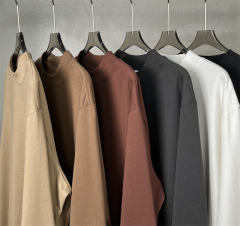 Hip Hop Streetwear Custom Logo High Quality Heavyweight Cotton Mock Neck T-Shirt Half High Neck Long Sleeve Oversized T Shirt,Shuliqi Apparel - Men's Clothing Wholesale Manufacturer,Hip Hop Streetwear Custom Logo High Quality Heavyweight Cotton Mock Neck T-Shirt Half High Neck Long Sleeve Oversized T Shirt