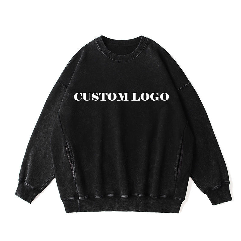 Wholesale Vintage Oversized Sweatshirt Fashion Custom Heavy Weight Cotton Washed Crewneck Sweatshirt,Shuliqi Apparel - Men's Clothing Wholesale Manufacturer,Wholesale Vintage Oversized Sweatshirt Fashion Custom Heavy Weight Cotton Washed Crewneck Sweatshirt