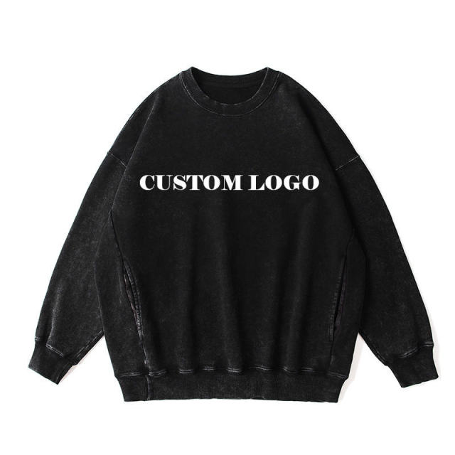 Wholesale Vintage Oversized Sweatshirt Fashion Custom Heavy Weight Cotton Washed Crewneck Sweatshirt,Shuliqi Apparel - Men's Clothing Wholesale Manufacturer,Wholesale Vintage Oversized Sweatshirt Fashion Custom Heavy Weight Cotton Washed Crewneck Sweatshirt