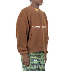 Streetwear Custom Vintage Blank Quarter Zip Pullover Hoodie 100% Cotton Fleece Crewneck Sweatshirt for Men,Shuliqi Apparel - Men's Clothing Wholesale Manufacturer,Streetwear Custom Vintage Blank Quarter Zip Pullover Hoodie 100% Cotton Fleece Crewneck Sweatshirt for Men