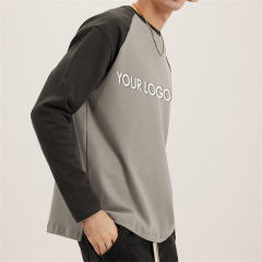 Wholesale Organic Cotton Long Sleeve Oversized T-Shirt Custom Logo Color Matching Raglan Sleeve Blank T-Shirts,Shuliqi Apparel - Men's Clothing Wholesale Manufacturer,Wholesale Organic Cotton Long Sleeve Oversized T-Shirt Custom Logo Color Matching Raglan Sleeve Blank T-Shirts