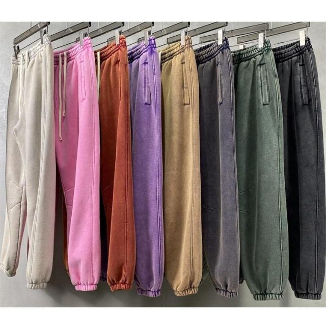 Elastic Waist Drawstring Thick Unisex Sweatpants Custom Vintage Acid Wash Jogger Trousers For Men,Shuliqi Apparel - Men's Clothing Wholesale Manufacturer,Elastic Waist Drawstring Thick Unisex Sweatpants Custom Vintage Acid Wash Jogger Trousers For Men
