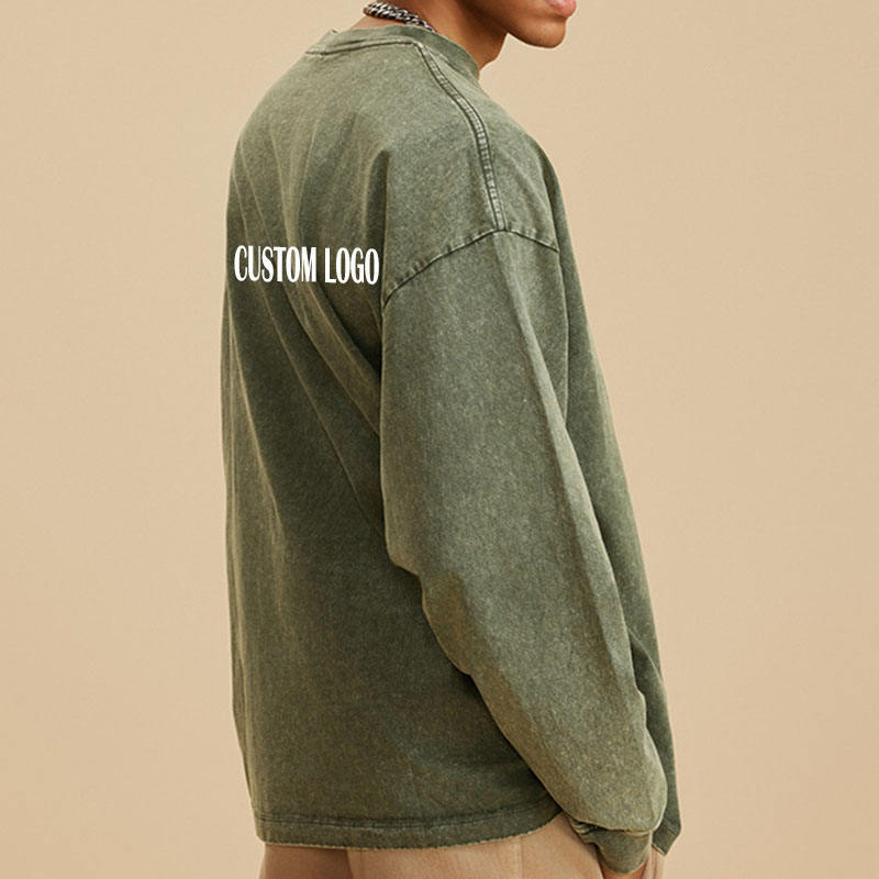 Fashion Custom Logo Printed Vintage Acid Wash T-Shirt 100% Cotton Hip Hop Long Sleeve Blank T-Shirt,Shuliqi Apparel - Men's Clothing Wholesale Manufacturer,Fashion Custom Logo Printed Vintage Acid Wash T-Shirt 100% Cotton Hip Hop Long Sleeve Blank T-Shirt