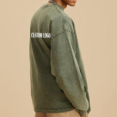 Fashion Custom Logo Printed Vintage Acid Wash T-Shirt 100% Cotton Hip Hop Long Sleeve Blank T-Shirt,Shuliqi Apparel - Men's Clothing Wholesale Manufacturer,Fashion Custom Logo Printed Vintage Acid Wash T-Shirt 100% Cotton Hip Hop Long Sleeve Blank T-Shirt
