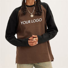 Wholesale Organic Cotton Long Sleeve Oversized T-Shirt Custom Logo Color Matching Raglan Sleeve Blank T-Shirts,Shuliqi Apparel - Men's Clothing Wholesale Manufacturer,Wholesale Organic Cotton Long Sleeve Oversized T-Shirt Custom Logo Color Matching Raglan Sleeve Blank T-Shirts