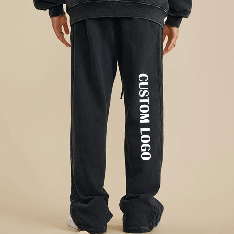 Vintage Jogger Trousers Straight Leg Sweat Pants Heavyweight Cotton Acid Washed Loose Flared Sweatpants,Shuliqi Apparel - Men's Clothing Wholesale Manufacturer,Vintage Jogger Trousers Straight Leg Sweat Pants Heavyweight Cotton Acid Washed Loose Flared Sweatpants