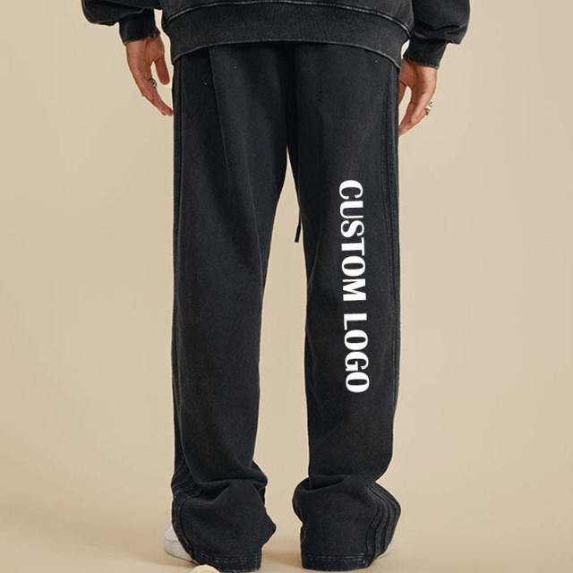 Vintage Jogger Trousers Straight Leg Sweat Pants Heavyweight Cotton Acid Washed Loose Flared Sweatpants,Shuliqi Apparel - Men's Clothing Wholesale Manufacturer,Vintage Jogger Trousers Straight Leg Sweat Pants Heavyweight Cotton Acid Washed Loose Flared Sweatpants