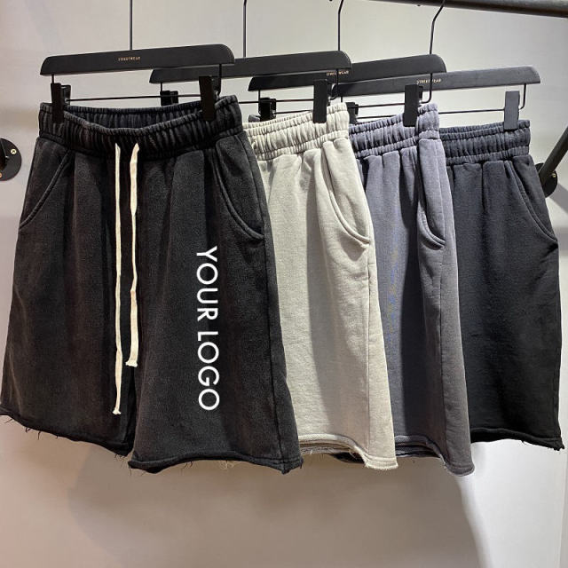 Custom Unisex Distressed Faded Sweat Shorts Raw Edge French Terry Cotton Acid Wash Shorts Men,Shuliqi Apparel - Men's Clothing Wholesale Manufacturer,Custom Unisex Distressed Faded Sweat Shorts Raw Edge French Terry Cotton Acid Wash Shorts Men