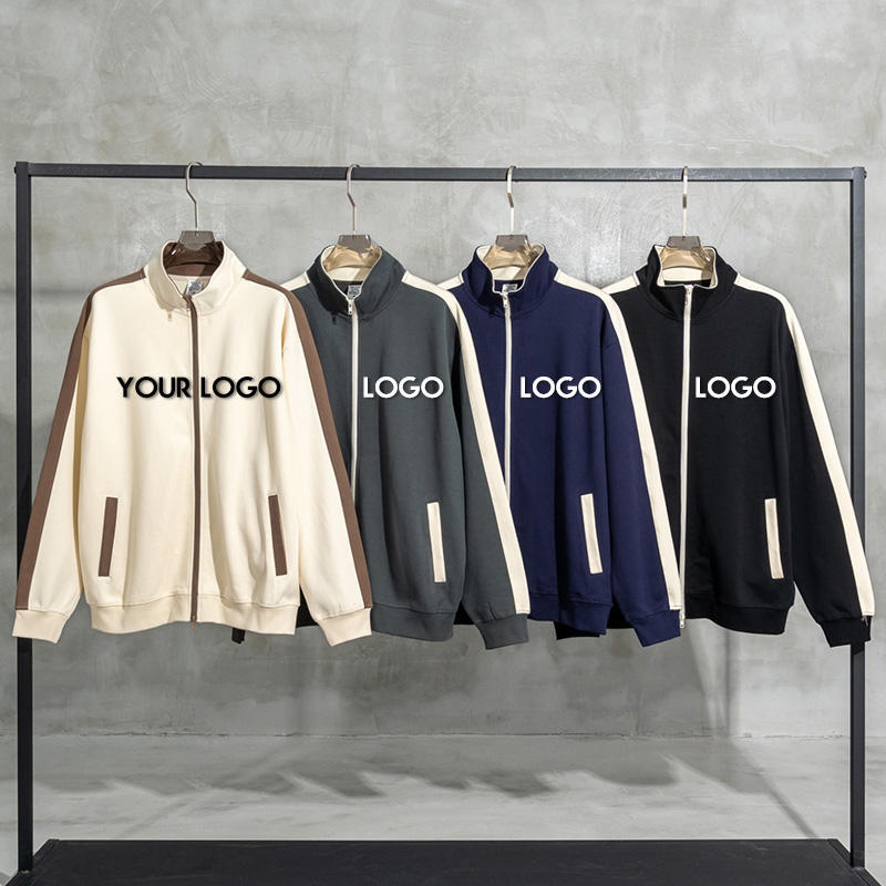 OEM Custom Embroidery Logo Unisex Blank Plain Zip Up Hoodie Side Striped Contrast 420G Cotton Sports Jacket,Shuliqi Apparel - Men's Clothing Wholesale Manufacturer,OEM Custom Embroidery Logo Unisex Blank Plain Zip Up Hoodie Side Striped Contrast 420G Cotton Sports Jacket