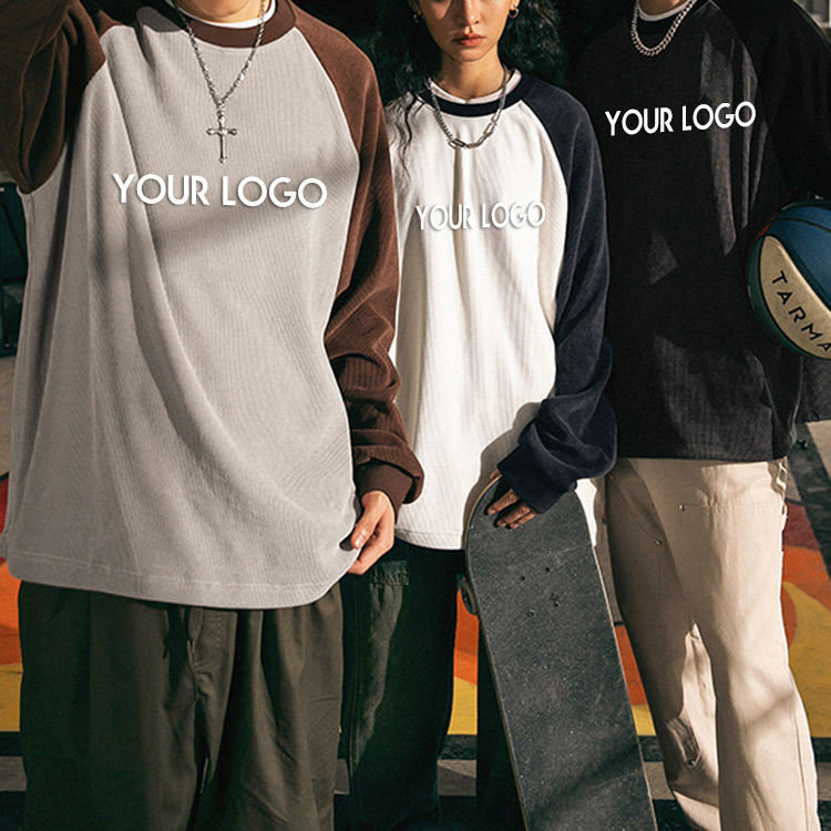 Autumn/Winter Cotton Fleece Loose Couple Raglan Sleeve Pullover Coat Custom Letter Embroidered Logo Corduroy Sweatshirt For Men,Shuliqi Apparel - Men's Clothing Wholesale Manufacturer,Autumn/Winter Cotton Fleece Loose Couple Raglan Sleeve Pullover Coat Custom Letter Embroidered Logo Corduroy Sweatshirt For Men