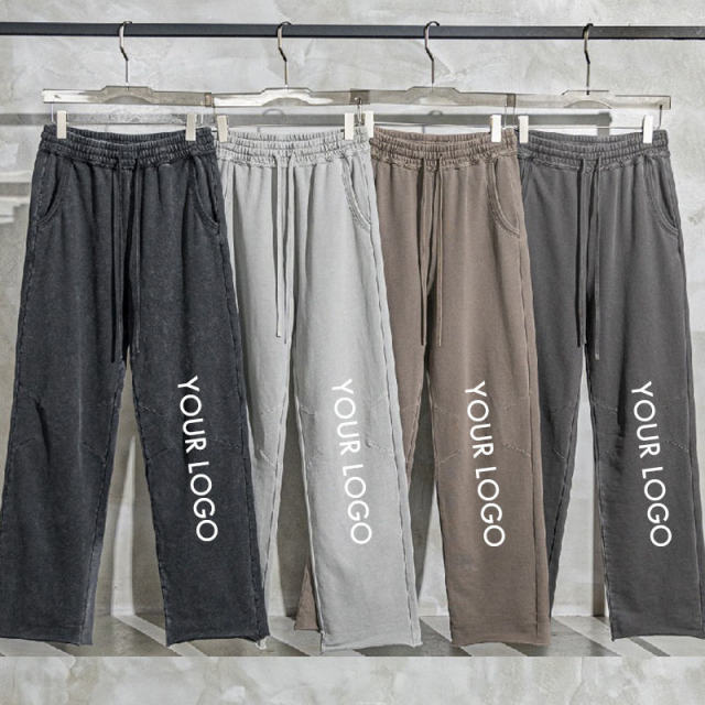 Wholesale Cotton Men's Joggers Straight Leg Sweat Pants Blank Acid Wash Custom Puff Print Flare Sweatpants For Men,Shuliqi Apparel - Men's Clothing Wholesale Manufacturer,Wholesale Cotton Men's Joggers Straight Leg Sweat Pants Blank Acid Wash Custom Puff Print Flare Sweatpants For Men