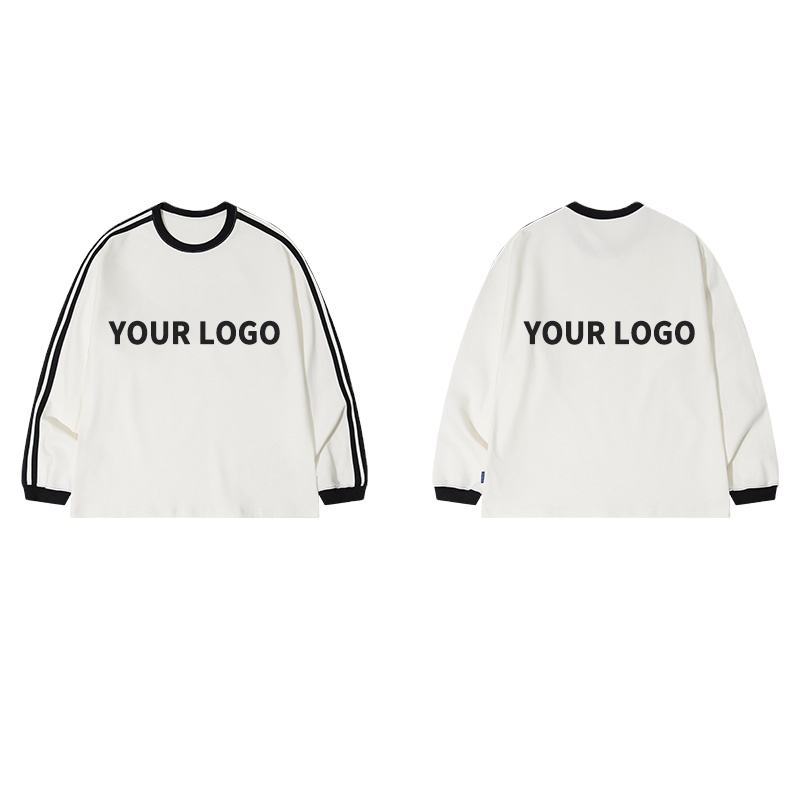 Custom Round Neck Sweatshirt 100% Cotton Reto Letter Logo Drop Shoulder Thick Long Sleeve Crewneck T shirt for men,Shuliqi Apparel - Men's Clothing Wholesale Manufacturer,Custom Round Neck Sweatshirt 100% Cotton Reto Letter Logo Drop Shoulder Thick Long Sleeve Crewneck T shirt for men