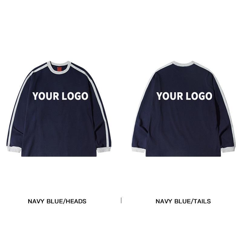 Custom Round Neck Sweatshirt 100% Cotton Reto Letter Logo Drop Shoulder Thick Long Sleeve Crewneck T shirt for men,Shuliqi Apparel - Men's Clothing Wholesale Manufacturer,Custom Round Neck Sweatshirt 100% Cotton Reto Letter Logo Drop Shoulder Thick Long Sleeve Crewneck T shirt for men
