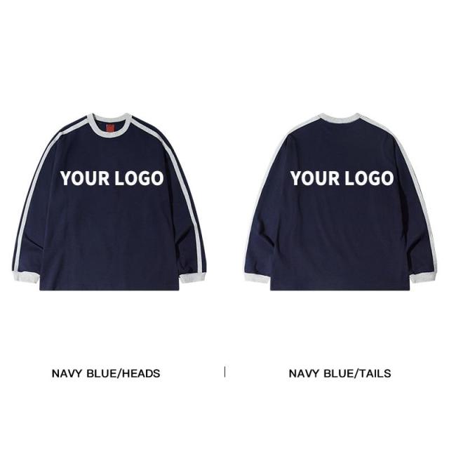 Custom Round Neck Sweatshirt 100% Cotton Reto Letter Logo Drop Shoulder Thick Long Sleeve Crewneck T shirt for men,Shuliqi Apparel - Men's Clothing Wholesale Manufacturer,Custom Round Neck Sweatshirt 100% Cotton Reto Letter Logo Drop Shoulder Thick Long Sleeve Crewneck T shirt for men