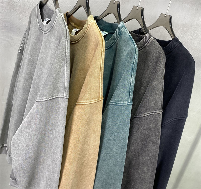 Embroidered Logo Heavy Weight French Terry Cotton Vintage Washed Crewneck Drop Shoulder Oversize Sweatshirt,Shuliqi Apparel - Men's Clothing Wholesale Manufacturer,Embroidered Logo Heavy Weight French Terry Cotton Vintage Washed Crewneck Drop Shoulder Oversize Sweatshirt