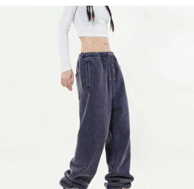 Wholesale Loose Jogger Wide Leg Casual Pants Custom Heavyweight Cotton Y2K Vintage Washed Sweatpants For Women,Shuliqi Apparel - Men's Clothing Wholesale Manufacturer,Wholesale Loose Jogger Wide Leg Casual Pants Custom Heavyweight Cotton Y2K Vintage Washed Sweatpants For Women