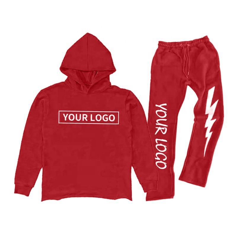 Men Stacked Sweatsuit Raw Hem Cut Edge Hoodie And Jogger Sweatpants Set Custom Logo Graphic 3D Puff Print Flared Tracksuit,Shuliqi Apparel - Men's Clothing Wholesale Manufacturer,Men Stacked Sweatsuit Raw Hem Cut Edge Hoodie And Jogger Sweatpants Set Custom Logo Graphic 3D Puff Print Flared Tracksuit
