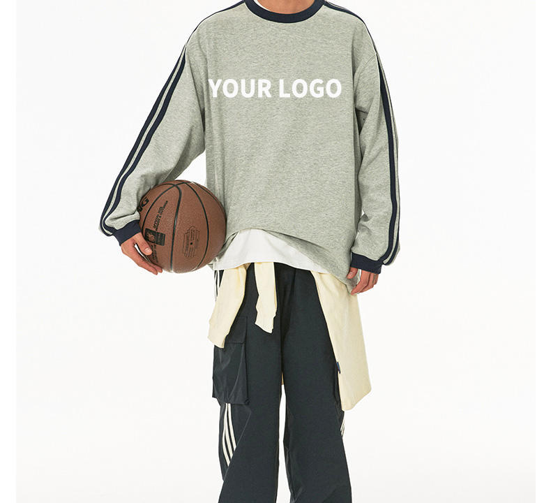 Custom Round Neck Sweatshirt 100% Cotton Reto Letter Logo Drop Shoulder Thick Long Sleeve Crewneck T shirt for men,Shuliqi Apparel - Men's Clothing Wholesale Manufacturer,Custom Round Neck Sweatshirt 100% Cotton Reto Letter Logo Drop Shoulder Thick Long Sleeve Crewneck T shirt for men