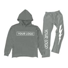 Men Stacked Sweatsuit Raw Hem Cut Edge Hoodie And Jogger Sweatpants Set Custom Logo Graphic 3D Puff Print Flared Tracksuit,Shuliqi Apparel - Men's Clothing Wholesale Manufacturer,Men Stacked Sweatsuit Raw Hem Cut Edge Hoodie And Jogger Sweatpants Set Custom Logo Graphic 3D Puff Print Flared Tracksuit